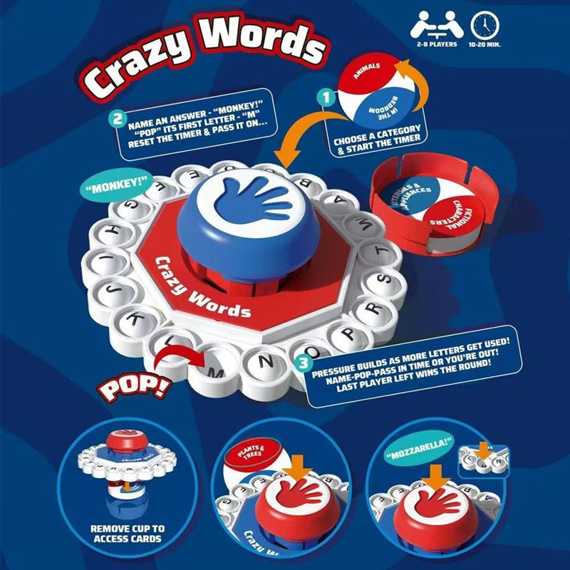 Board Game English For Kids - Crazy Words English Board Game Fast