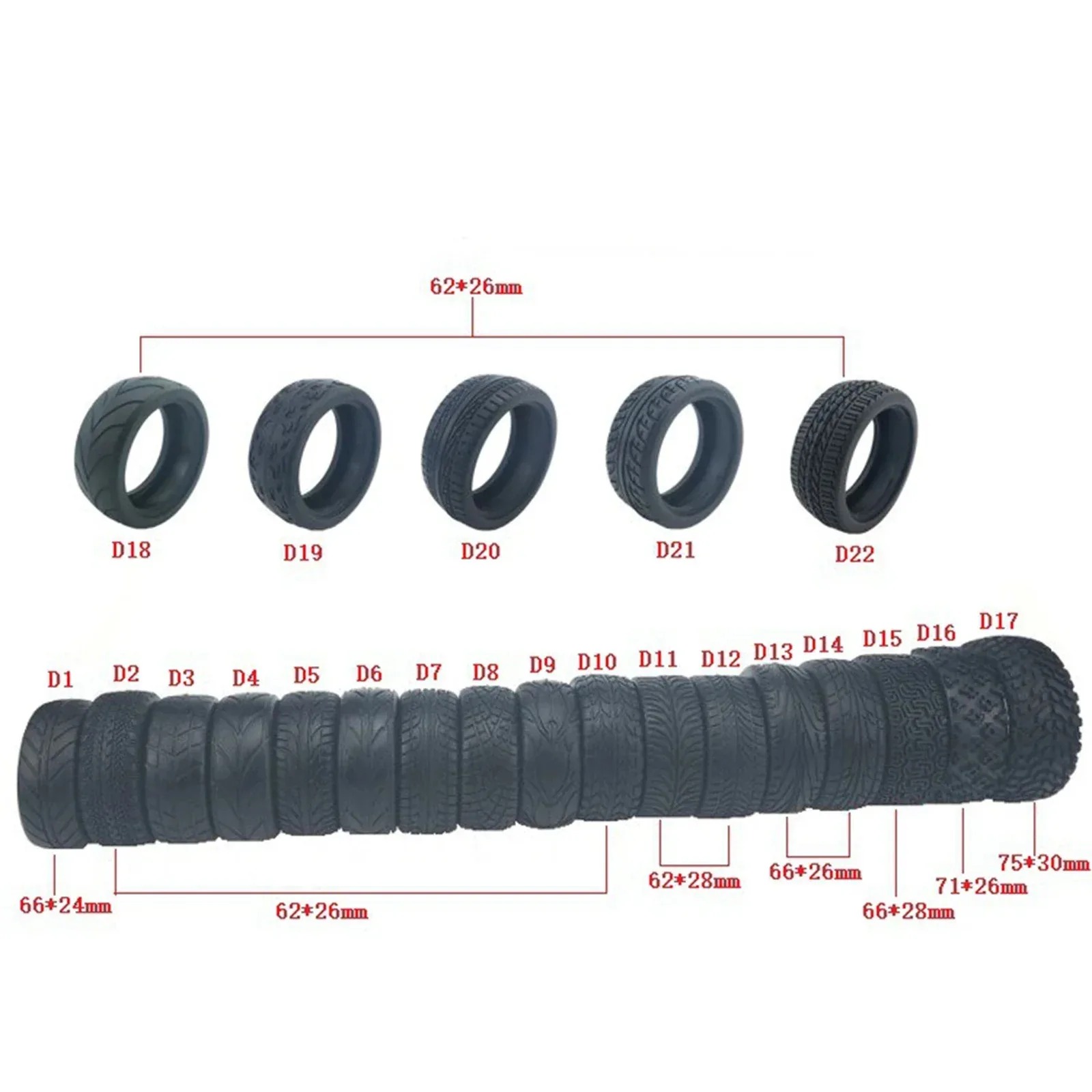 Tamiya Model Rc Car - 4Pcs High Grip Soft Tires for